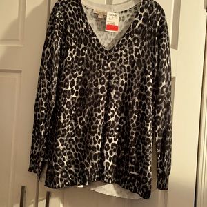 Michael Kors Snow Leopard Print Sweater